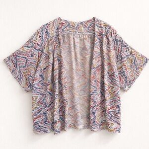 World Market Rainbow boho Kimono Cardigan Open-Front flowy Lightweight Shrug S/M